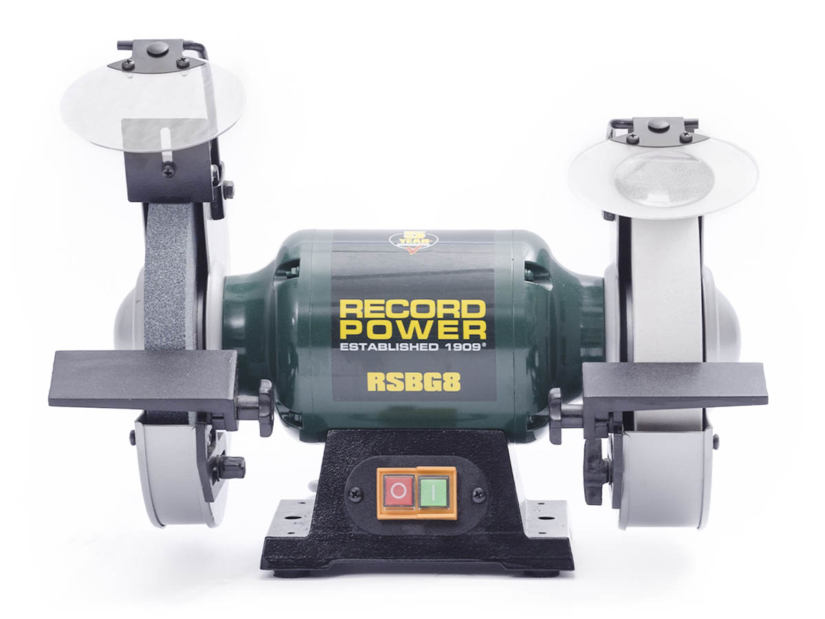 Record Power RSBG8 Doppelschleifer, 200 x 40 mm | Doppelschleifer |  Schärfsysteme | Drechselwerkzeuge | Drechselbedarf Schulte