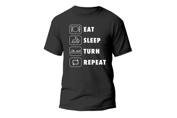 T-Shirt für Drechsler Eat Sleep Turn Repeat Größe S